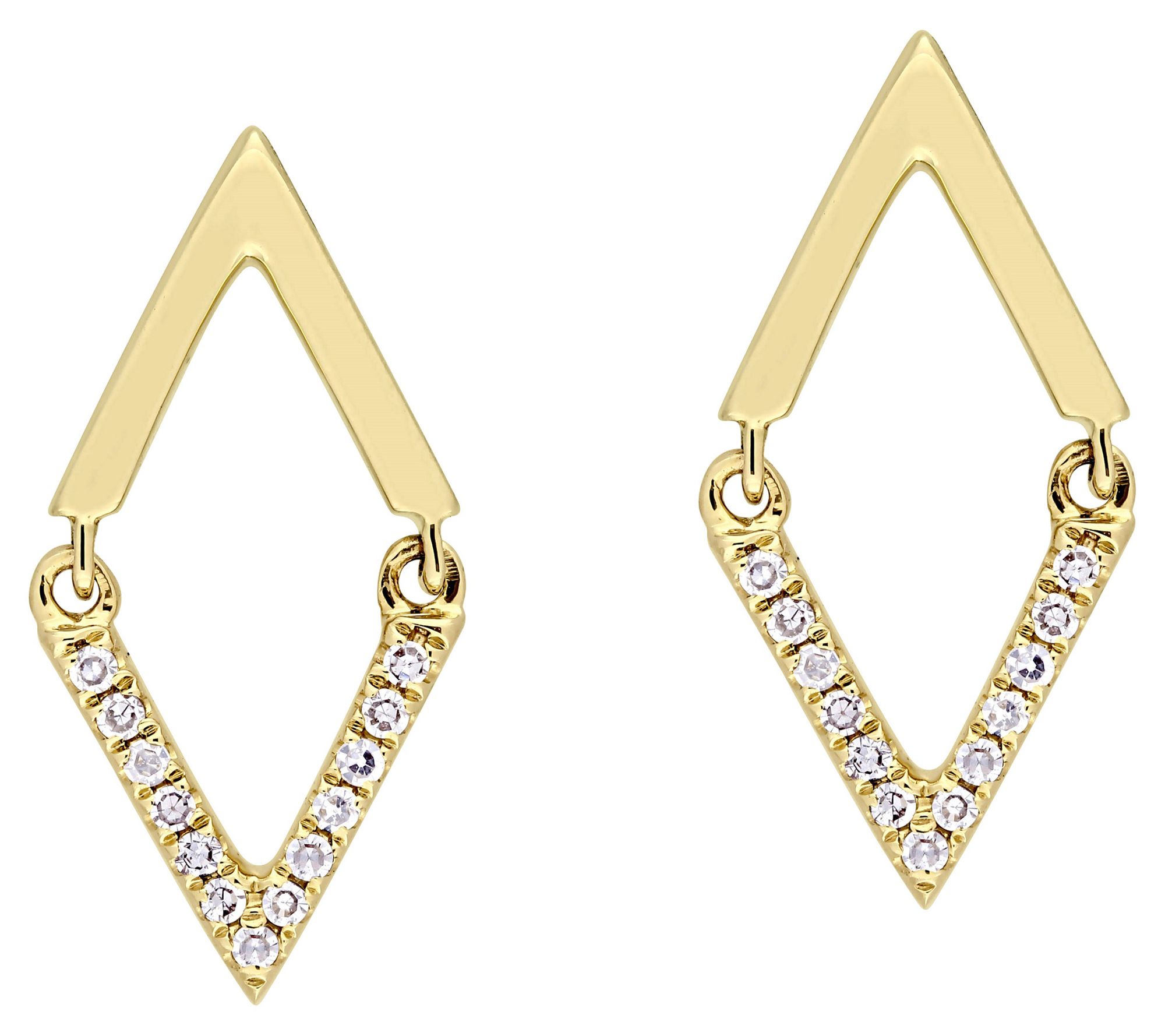 Affinity Diamond Accent Geometric Earrings, 14K - QVC.com