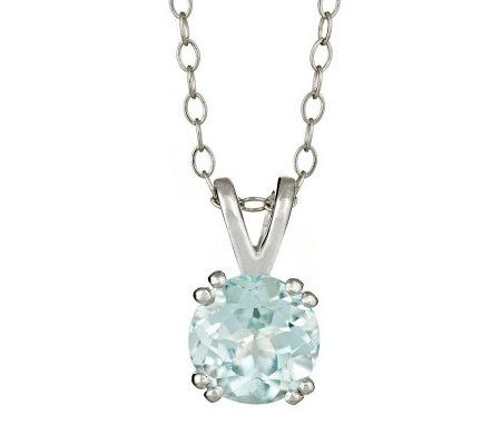 Sterling Round Birthstone Pendant with 18" Chain