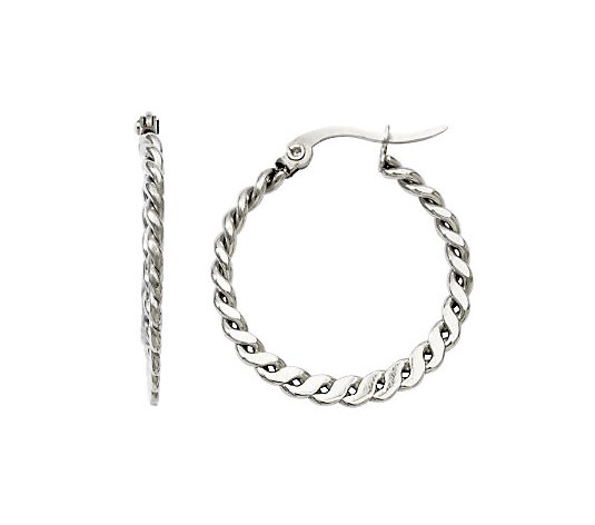 Steel by Design 1" Woven Hoop Earrings