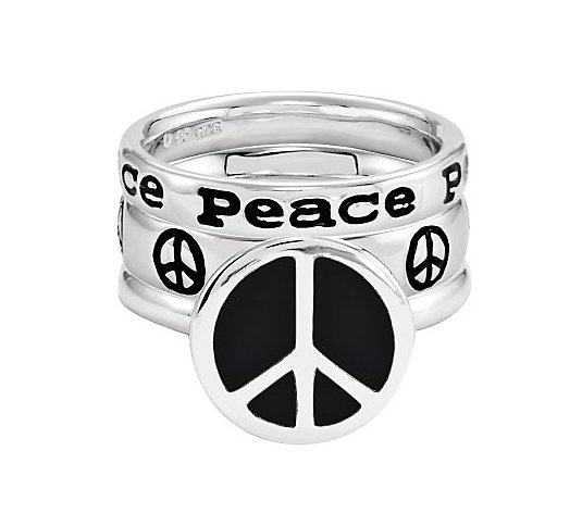 Simply Stacks Sterling Peace Ring Set