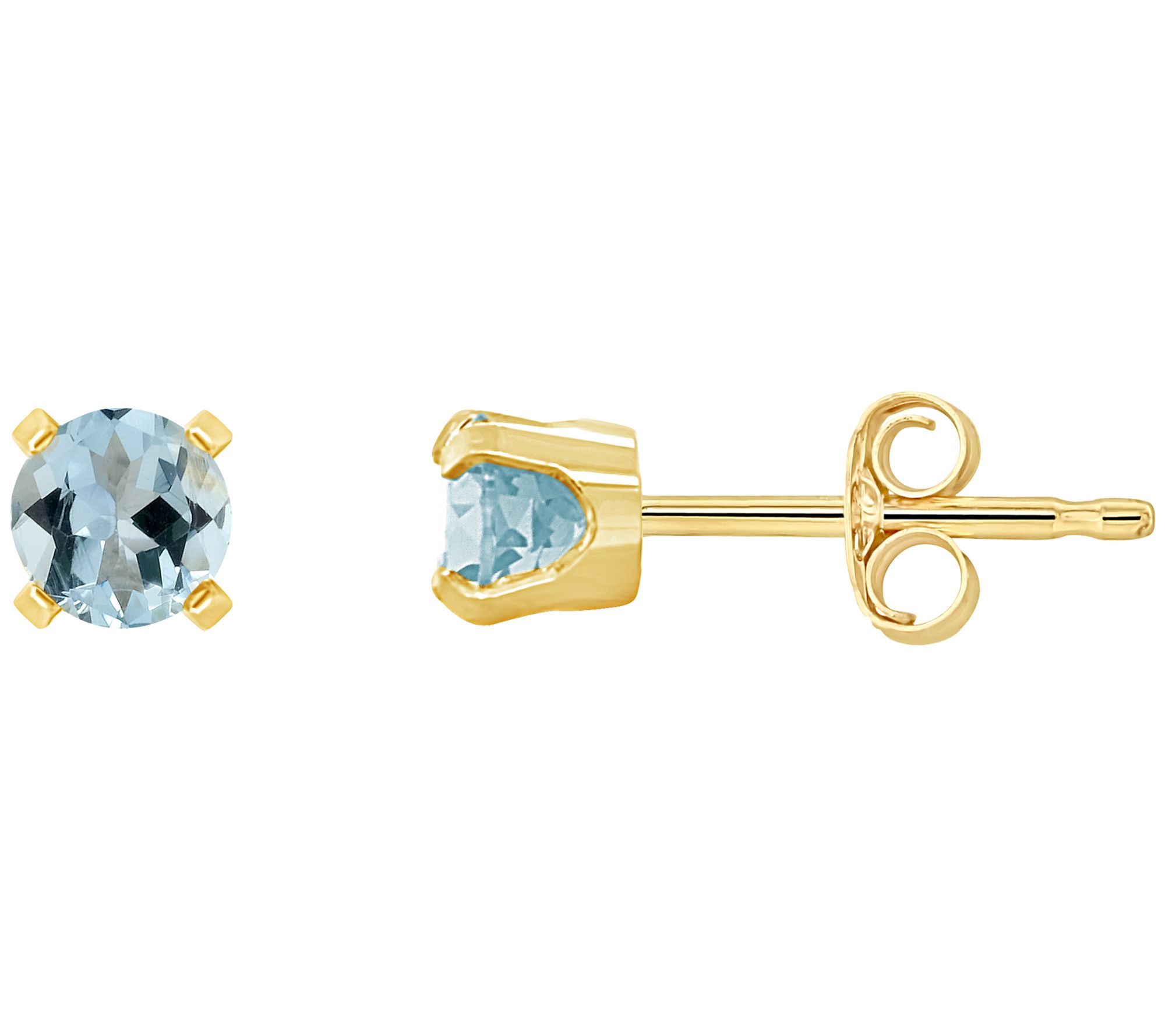 Choice of Birthstone 4mm Round Stud Earrings, 14K Yellow Gold