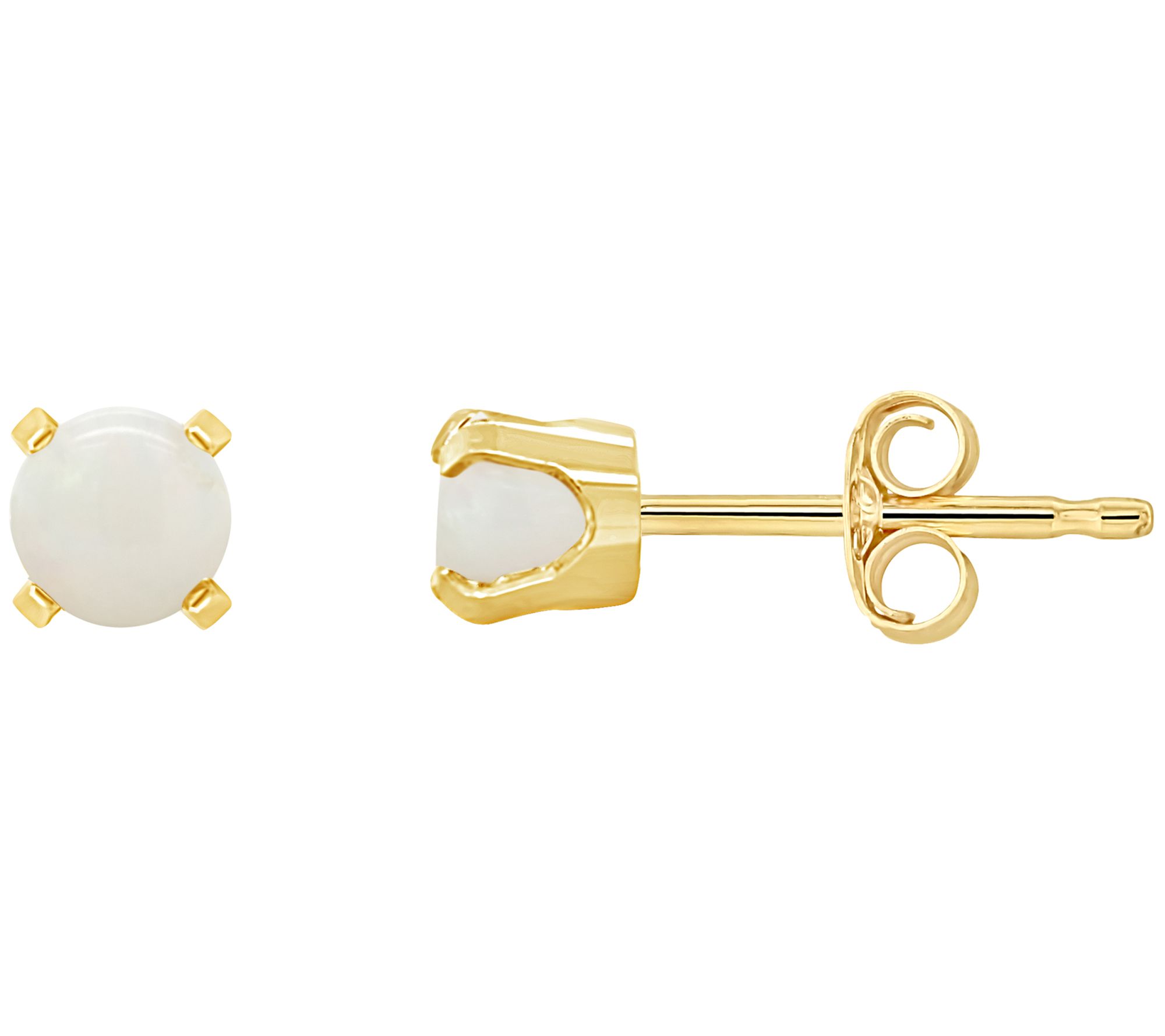 Choice of Birthstone 4mm Round Stud Earrings, 14K Yellow Gold