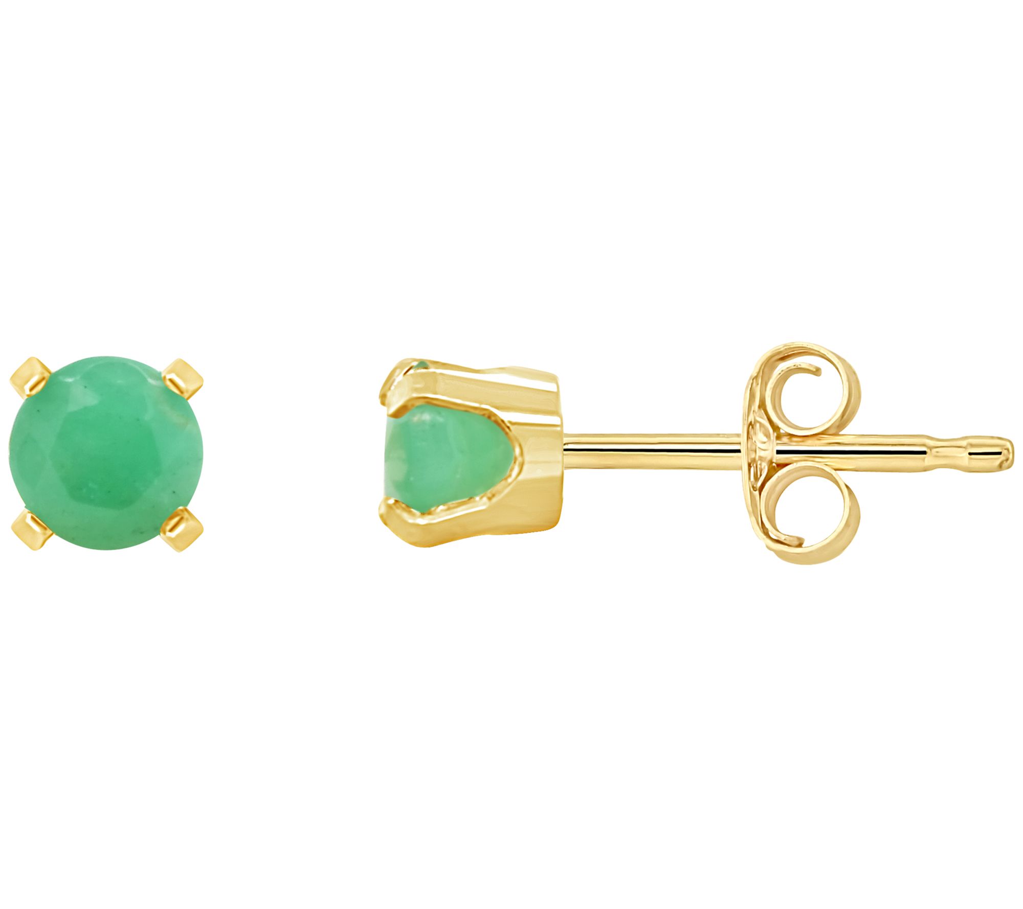 Choice of Birthstone 4mm Round Stud Earrings, 14K Yellow Gold