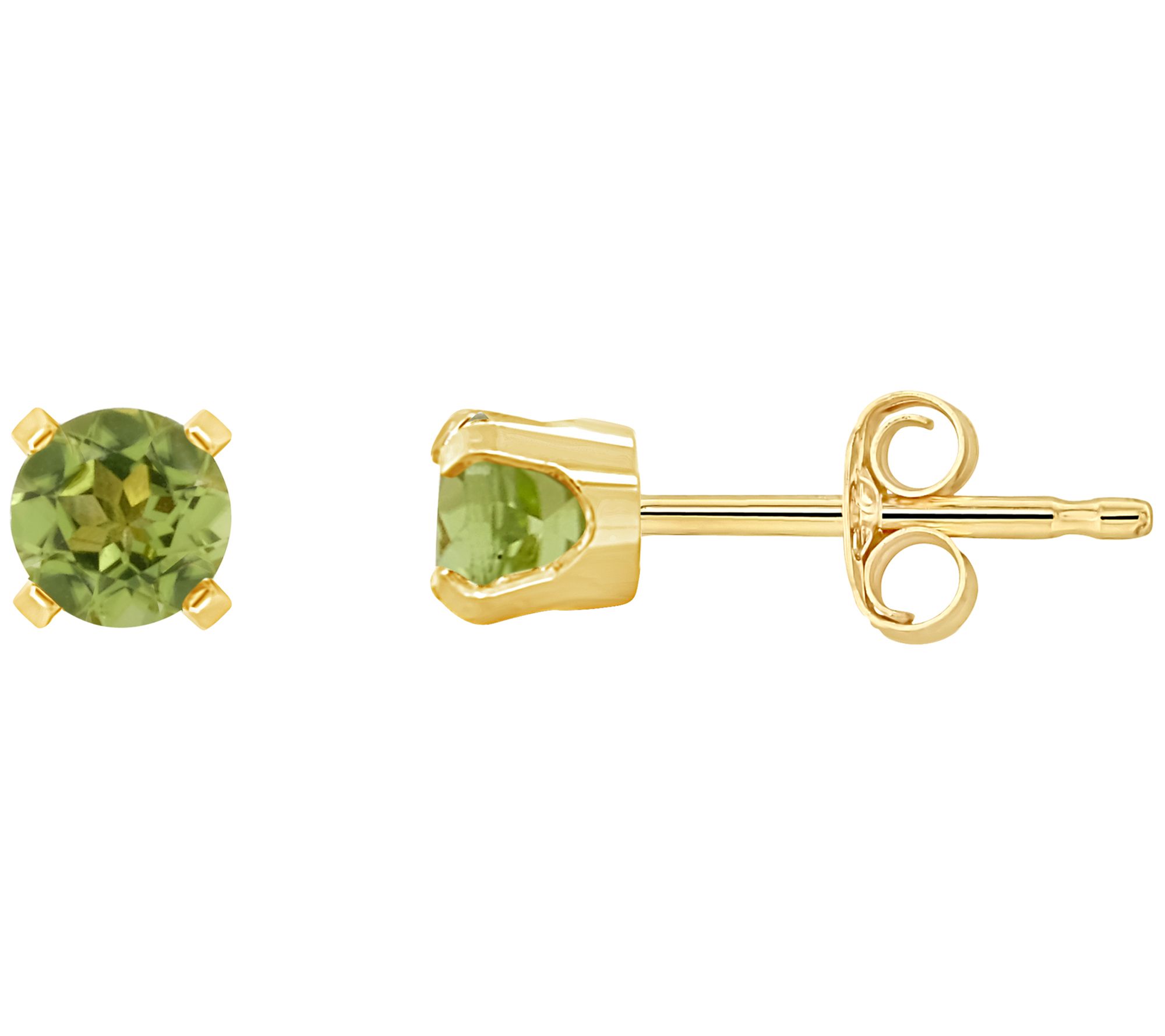 Choice of Birthstone 4mm Round Stud Earrings, 14K Yellow Gold