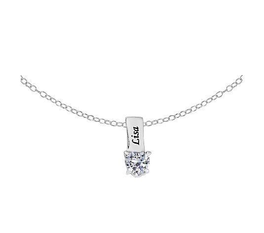 Sterling Birthstone Name Pendant w/ Chain