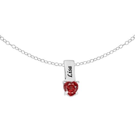 Sterling Birthstone Name Pendant w/ Chain