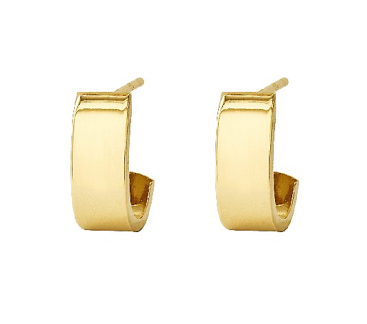 14K Yellow Gold J Hoop Earrings Polished Jewelry