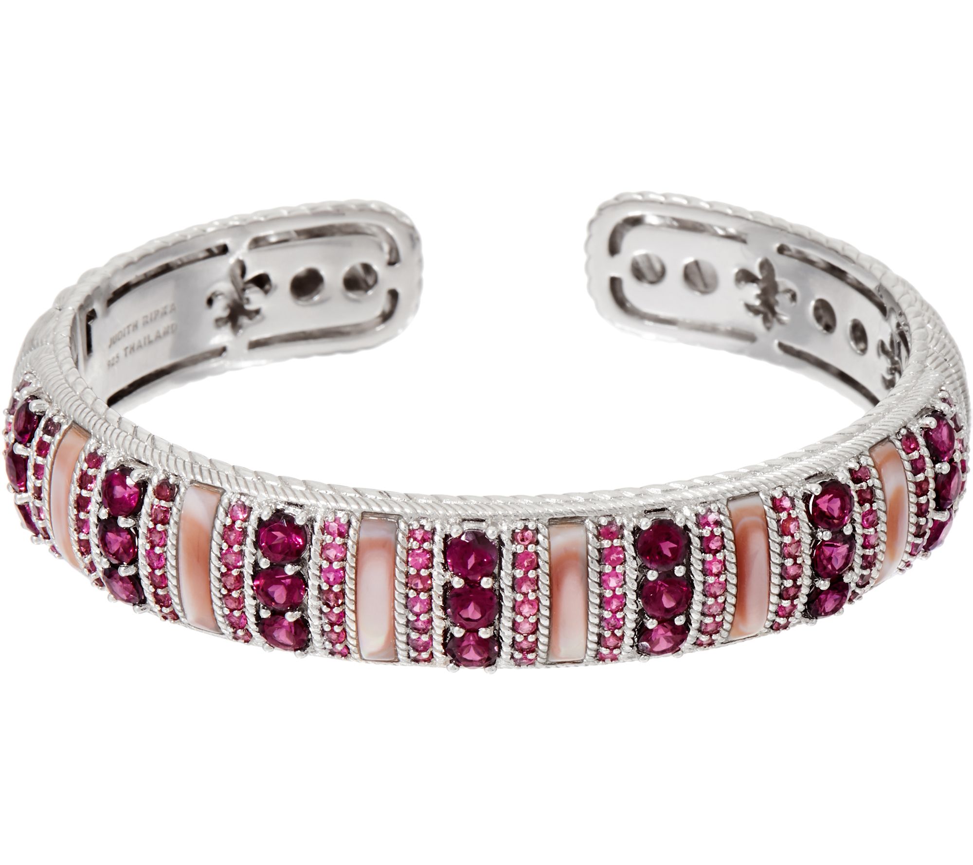 Judith Ripka Sterling Multi Gemstone Cuff Bracelet QVC
