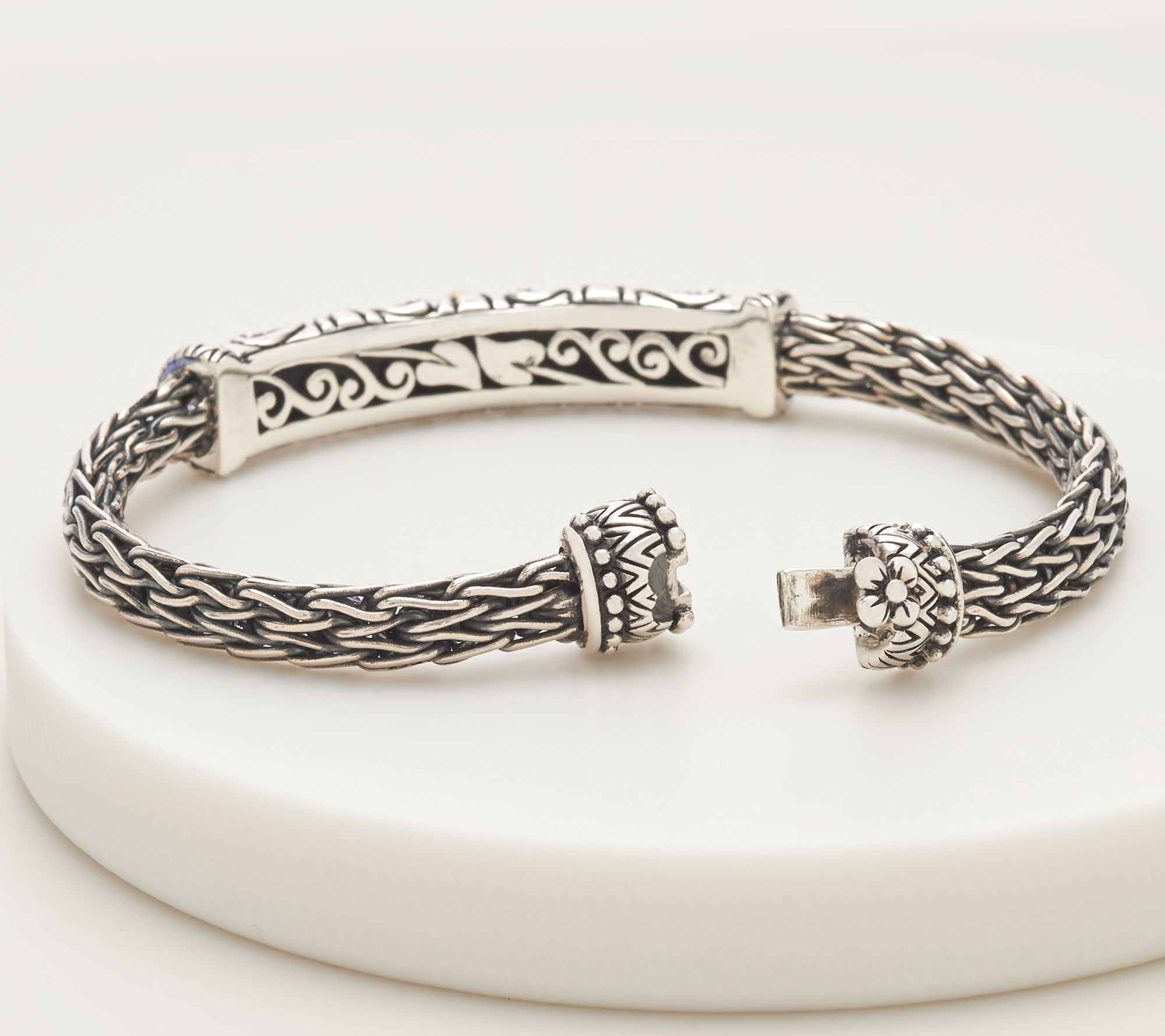 "As Is" Barbara Bixby Sterling Silver & 18K Gold Bar Bracelet, 14.0g