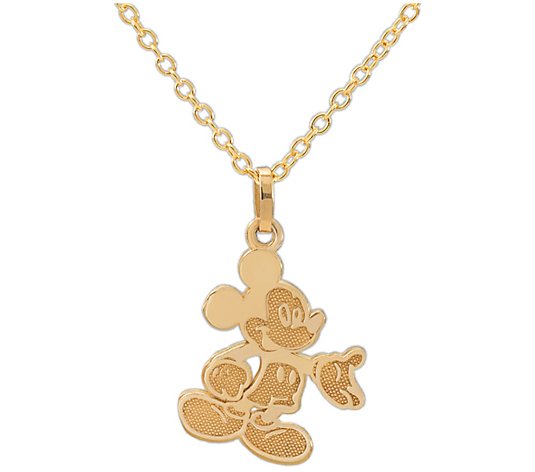 Disney Mickey Mouse Pendant with Chain, 14K Gold
