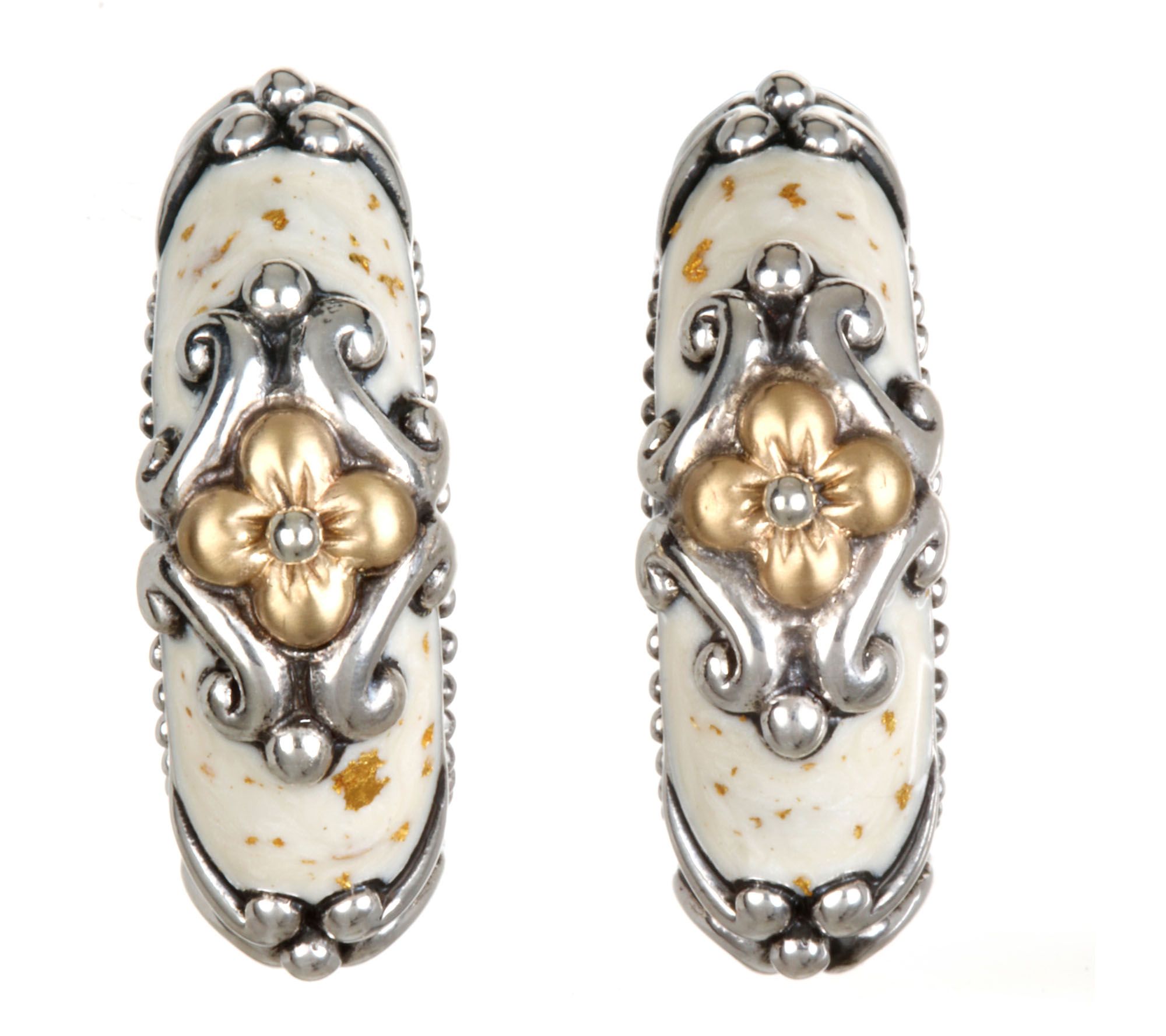 Barbara Bixby Sterling & 18K Enamel Earrings