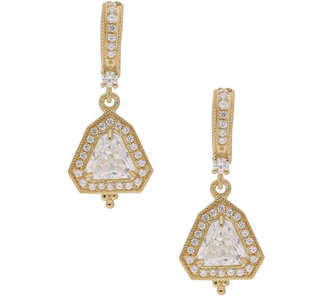 Judith Ripka Sterling 14K Clad Diamonique Drop Earrings