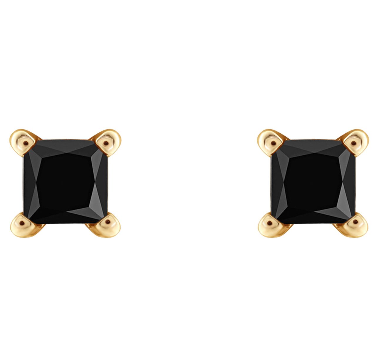 Affinity 14K 1/2 cttw Princess-Cut Black Diamond Stud Earring