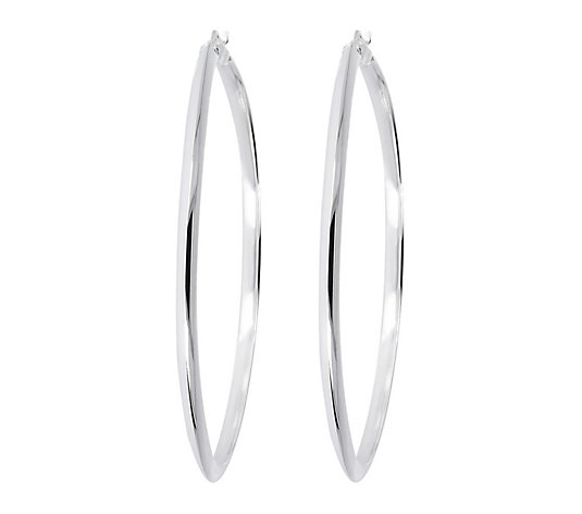 UltraFine Silver 2-1/2" Polished Round Hoop Earrings