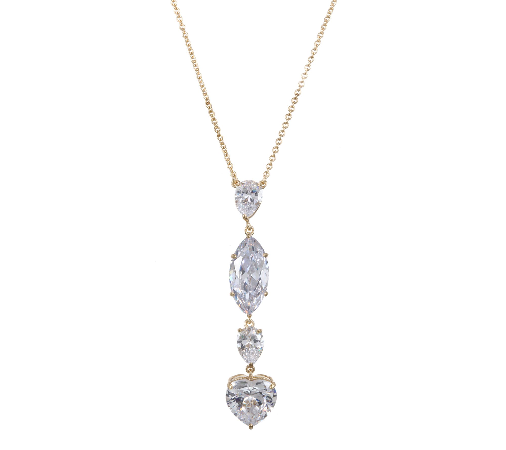 Nina Jewelry Linear Heart Necklace - QVC.com