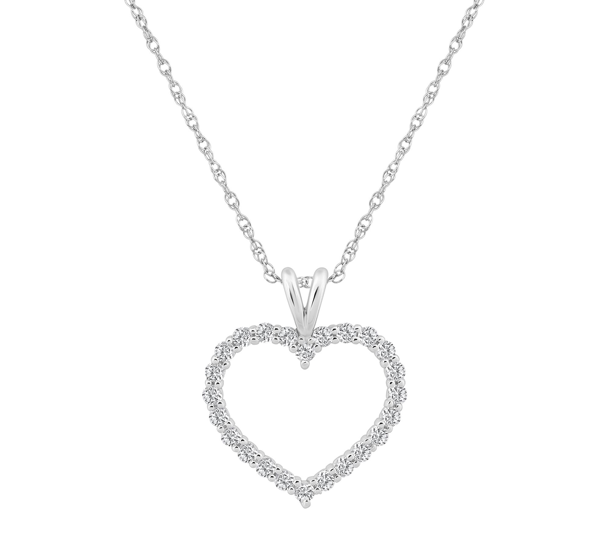Affinity 0.50 cttw Diamond Heart Pendant w/ Chain, 14K Gold