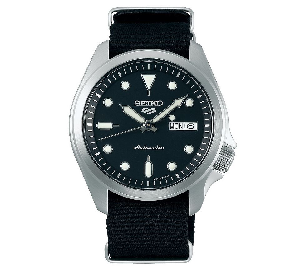 Seiko Men's Automatic Stainless Steel Black Str ap Watch - QVC.com