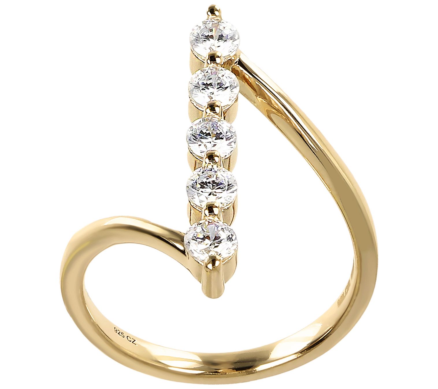 Diamonique 0.60 cttw Linear Design Ring, Sterli ng Silver