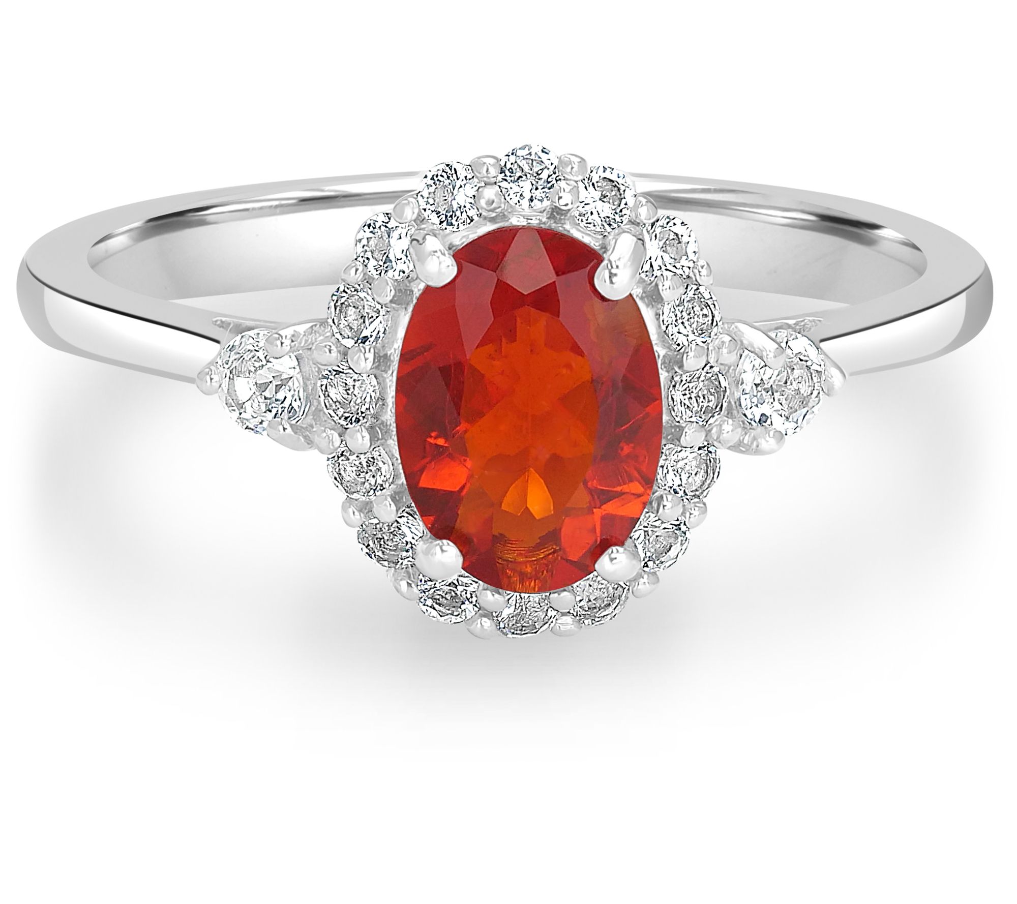 Sterling Silver Multi-Gemstone Halo Ring