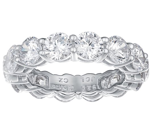 Diamonique 7.80 cttw Round Eternity Band Ring, Sterling
