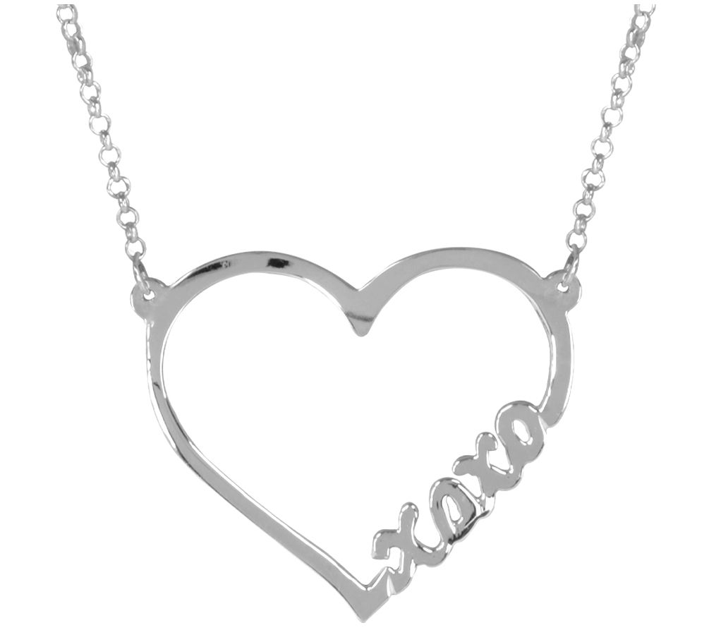 Open Heart "Hugs and Kisses" Sterling Silver Necklace