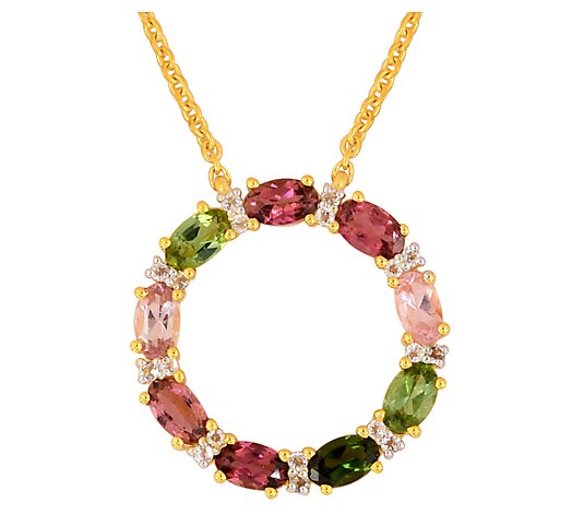 Affinity Gems Multi-Gemstone Necklace, 14K Plated Gold