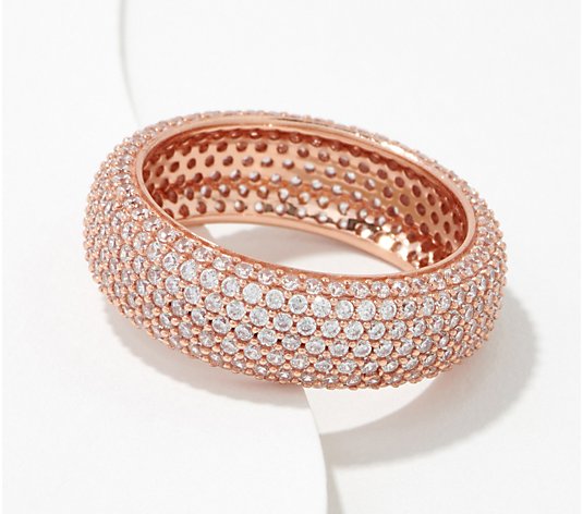 Diamonique Micro Pave Eternity Band Ring, Sterling Silver