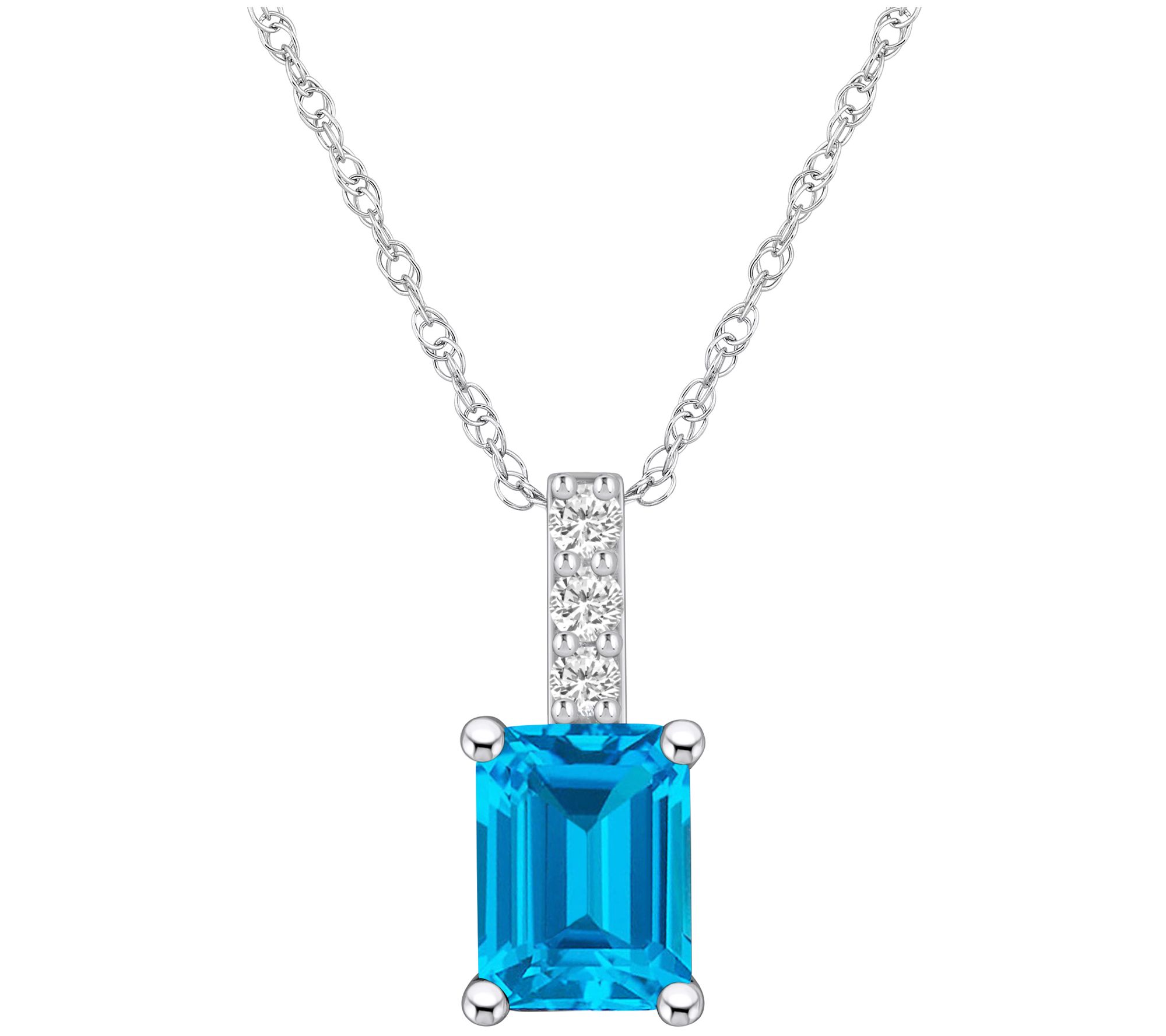 Affinity Gems Gemstone & Diamond Acccent Pendant w/ Chain, 14K