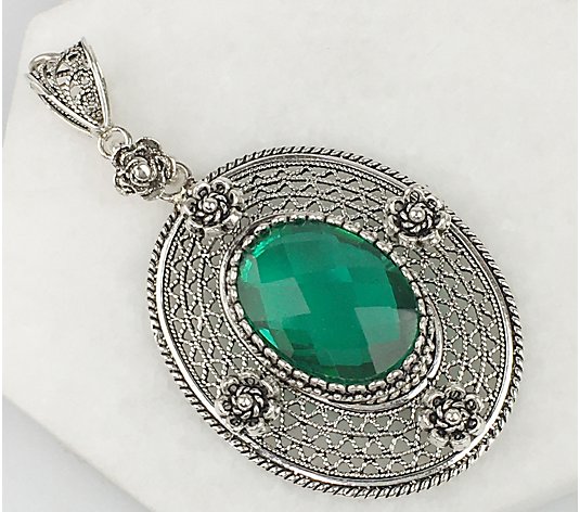 Artisan Crafted Sterling-Silver Gemstone Statement Pendant