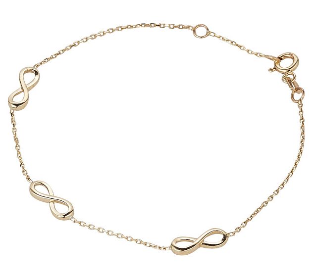 NJO Designs 10K Gold Infinity Station Bracelet - QVC.com