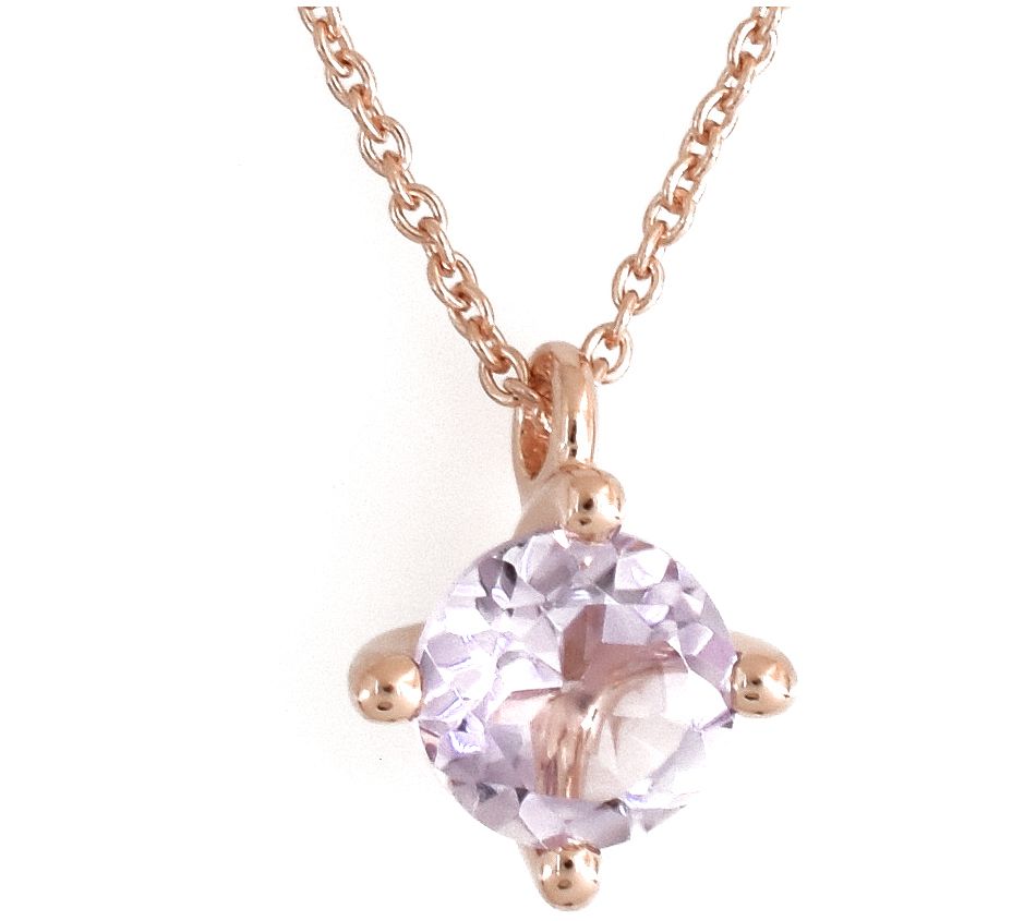 Affinity Gems Rose de France Necklace, 14K Rose Gold Plated