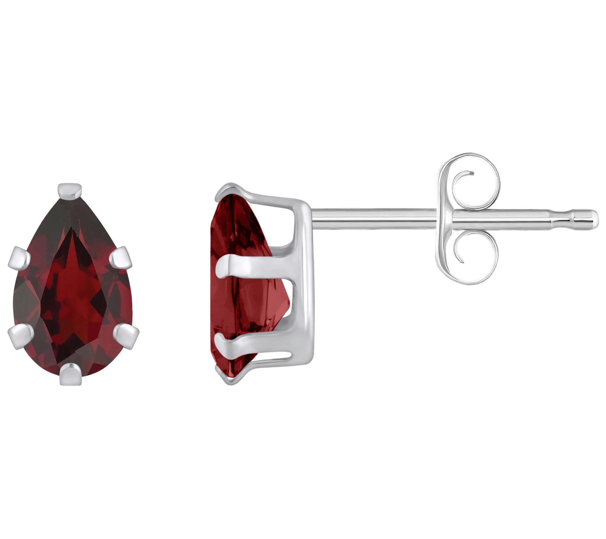Affinity Gems Pear Cut Gemstone Stud Earrings, 10K White Gold
