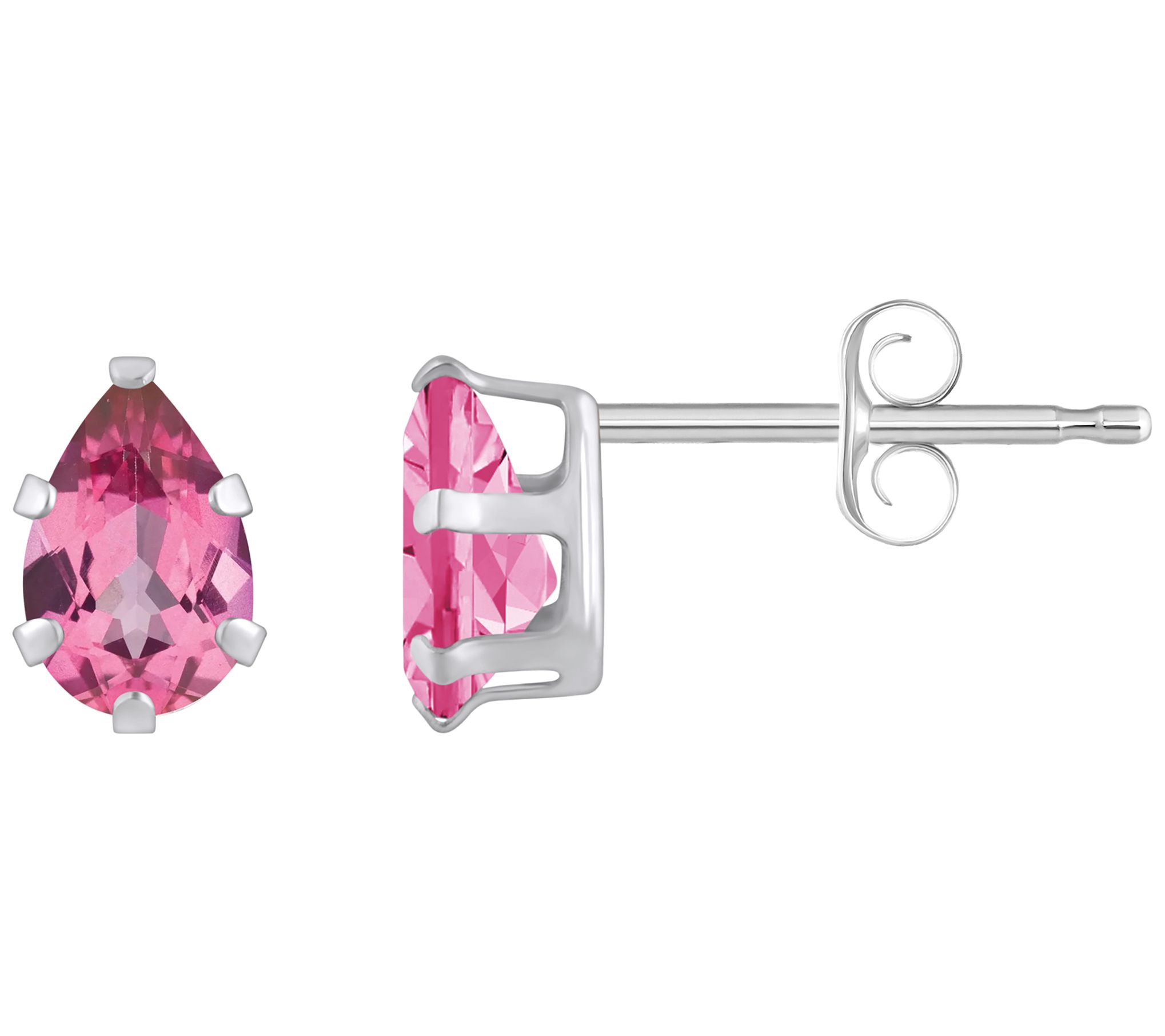 Affinity Gems Pear Cut Gemstone Stud Earrings, 10K White Gold