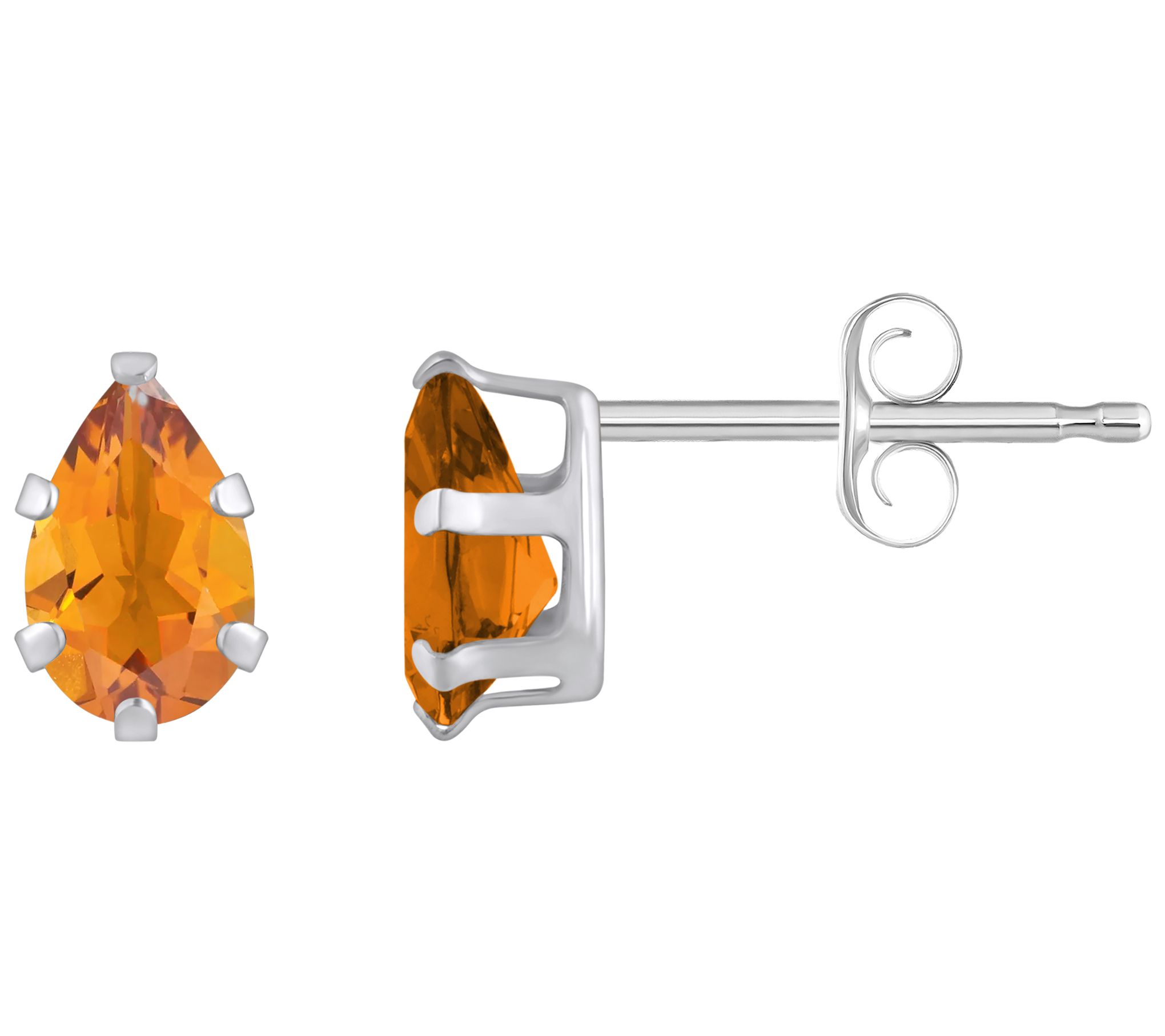 Affinity Gems Pear Cut Gemstone Stud Earrings, 10K White Gold