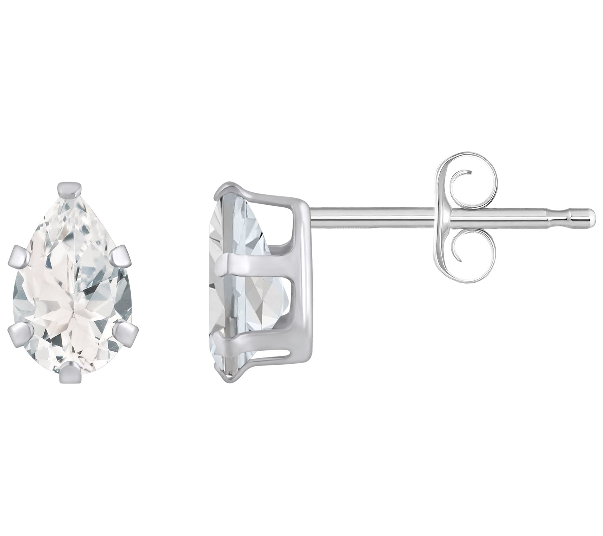 Affinity Gems Pear Cut Gemstone Stud Earrings, 10K White Gold