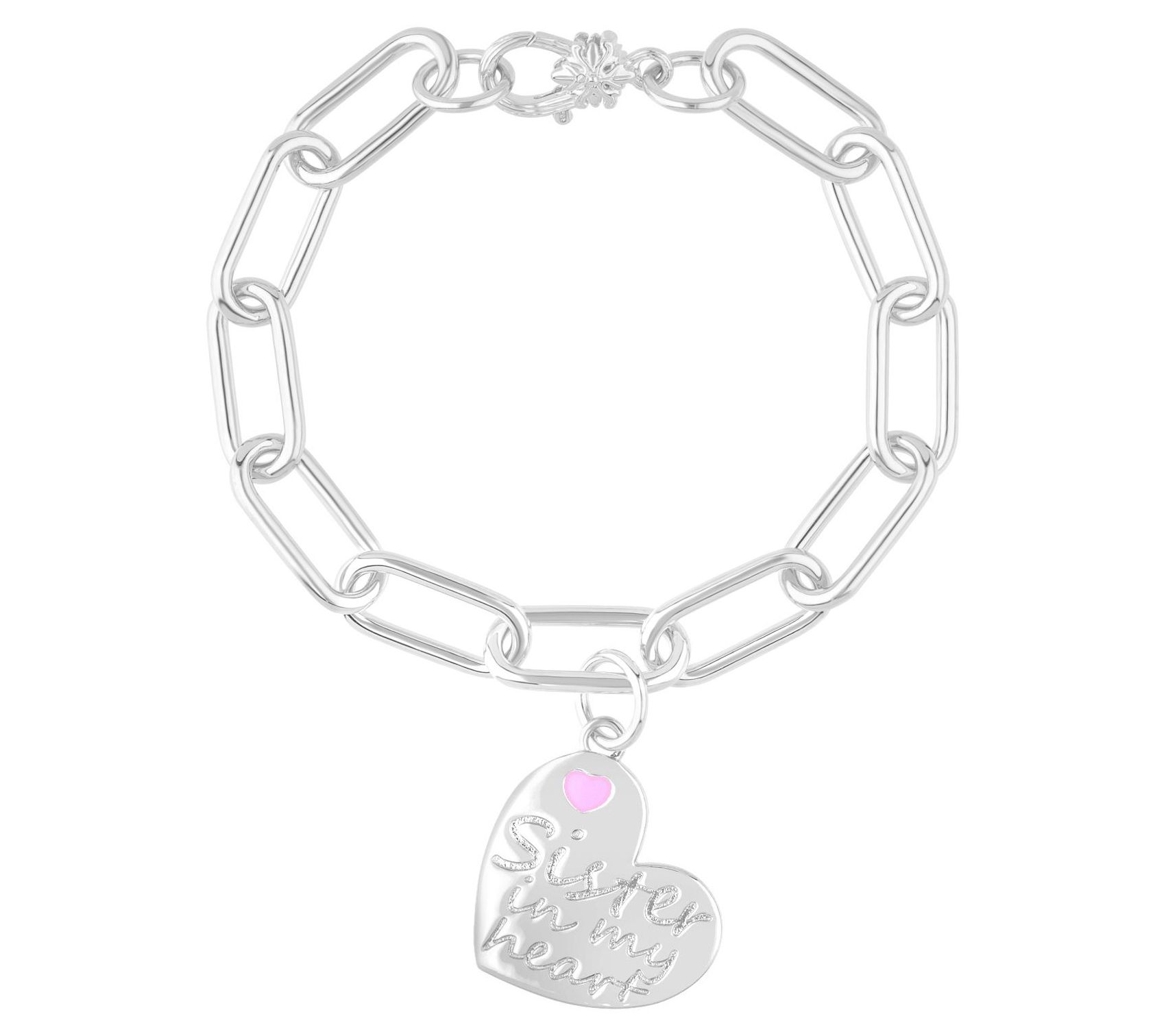 Sister in My Heart Charm in Sterling Silver