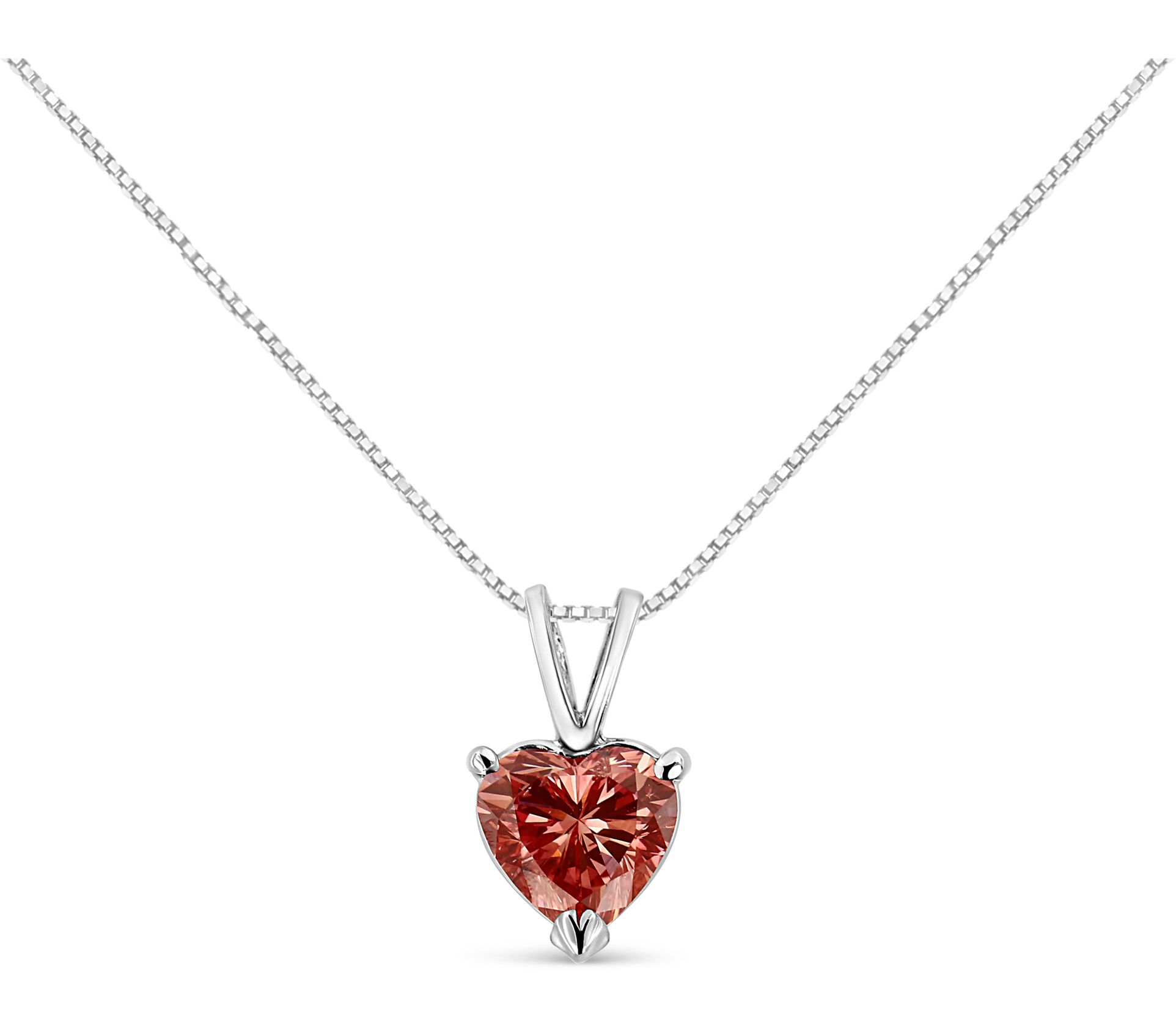 Haus of Brilliance Lab Grown Pink Diamond HeartNecklace, 14K