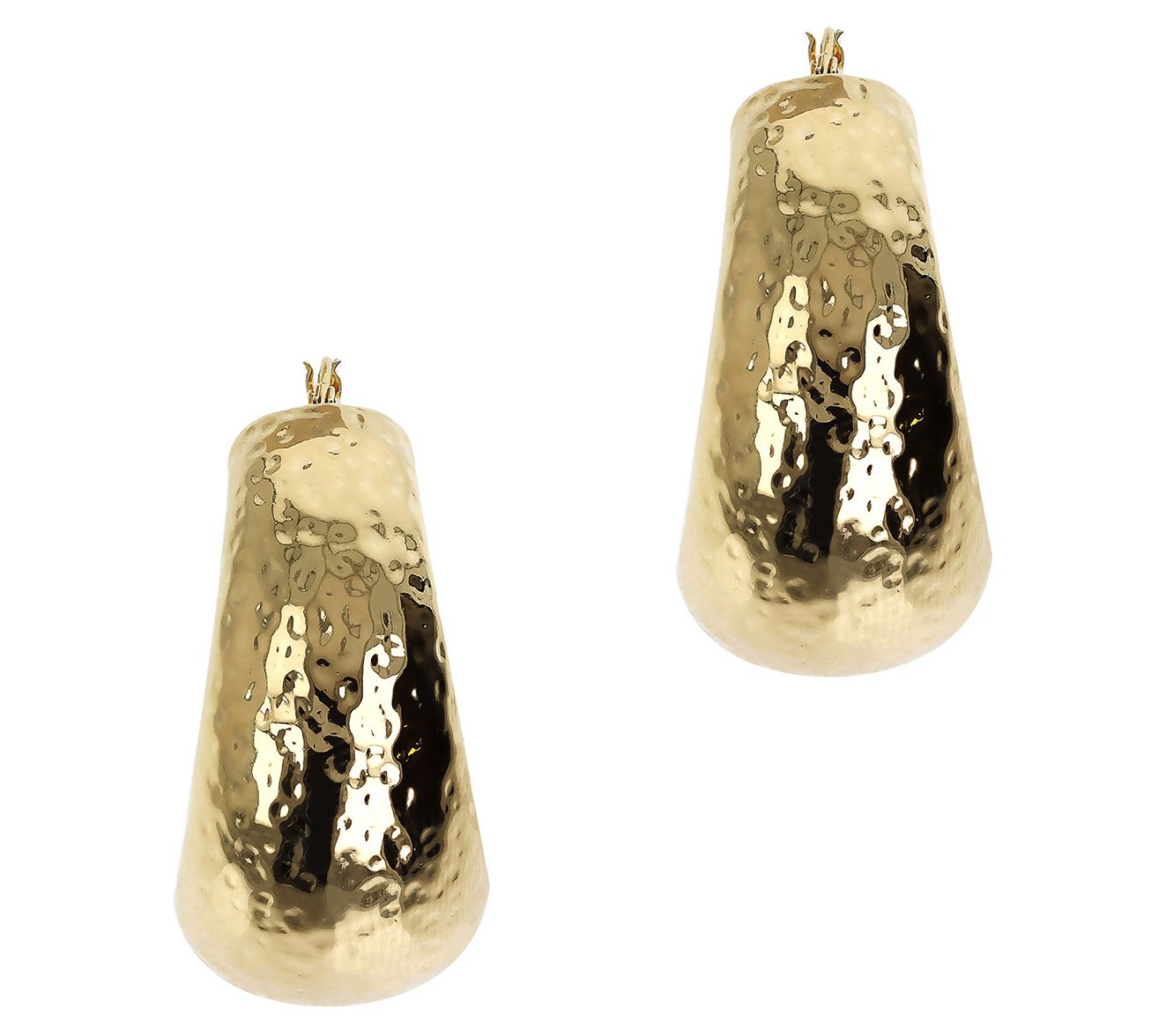 Louis Dell'Olio Sterling Hammered Round Hoop Ea rrings