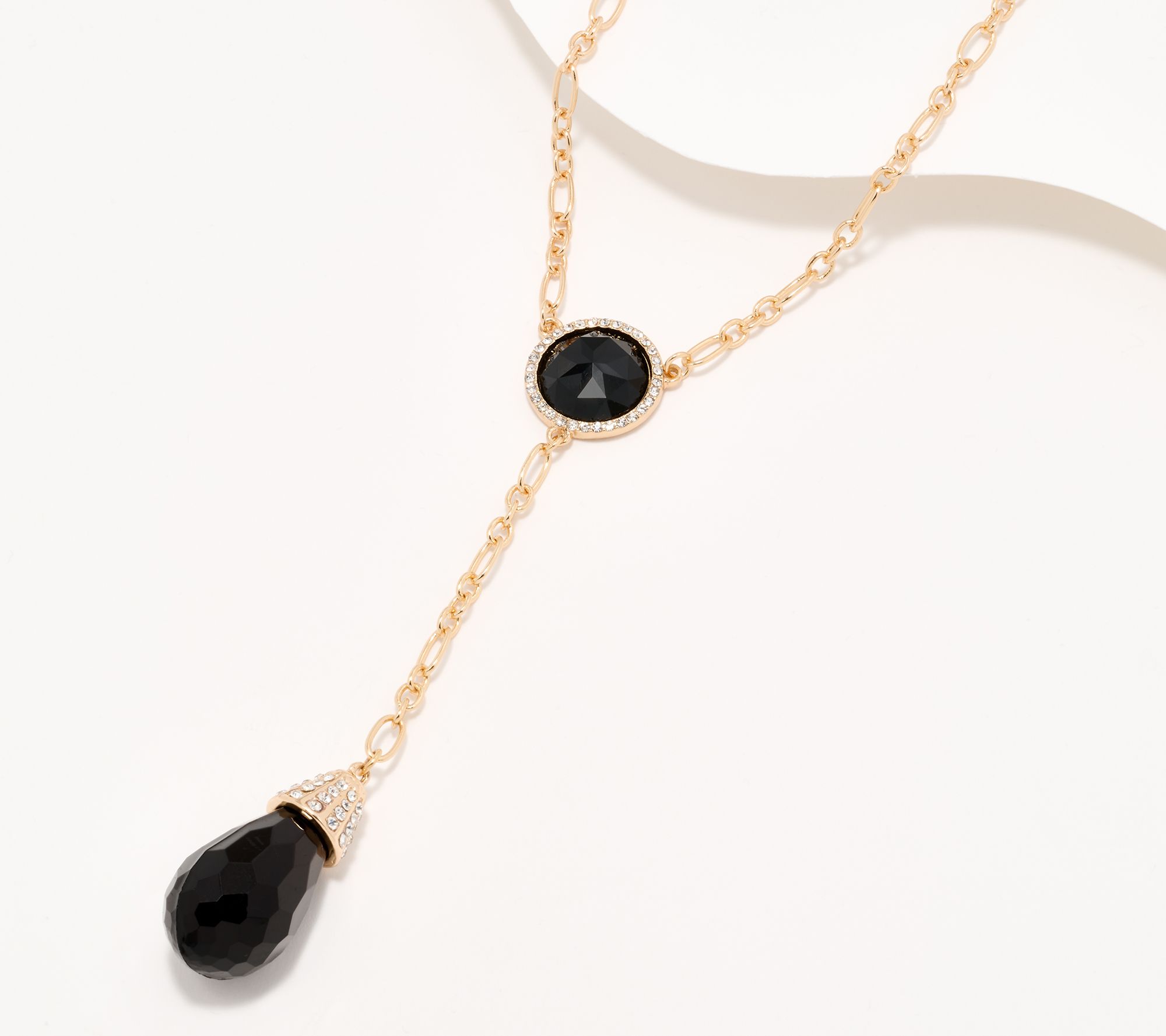 Joan Rivers Lariet Necklace with Faceted Teardrop