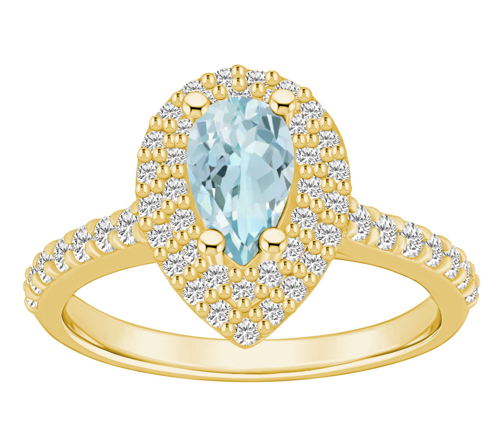 Affinity Gems Pear Gemstone & 0.65 cttw DiamondRing, 14K Gold