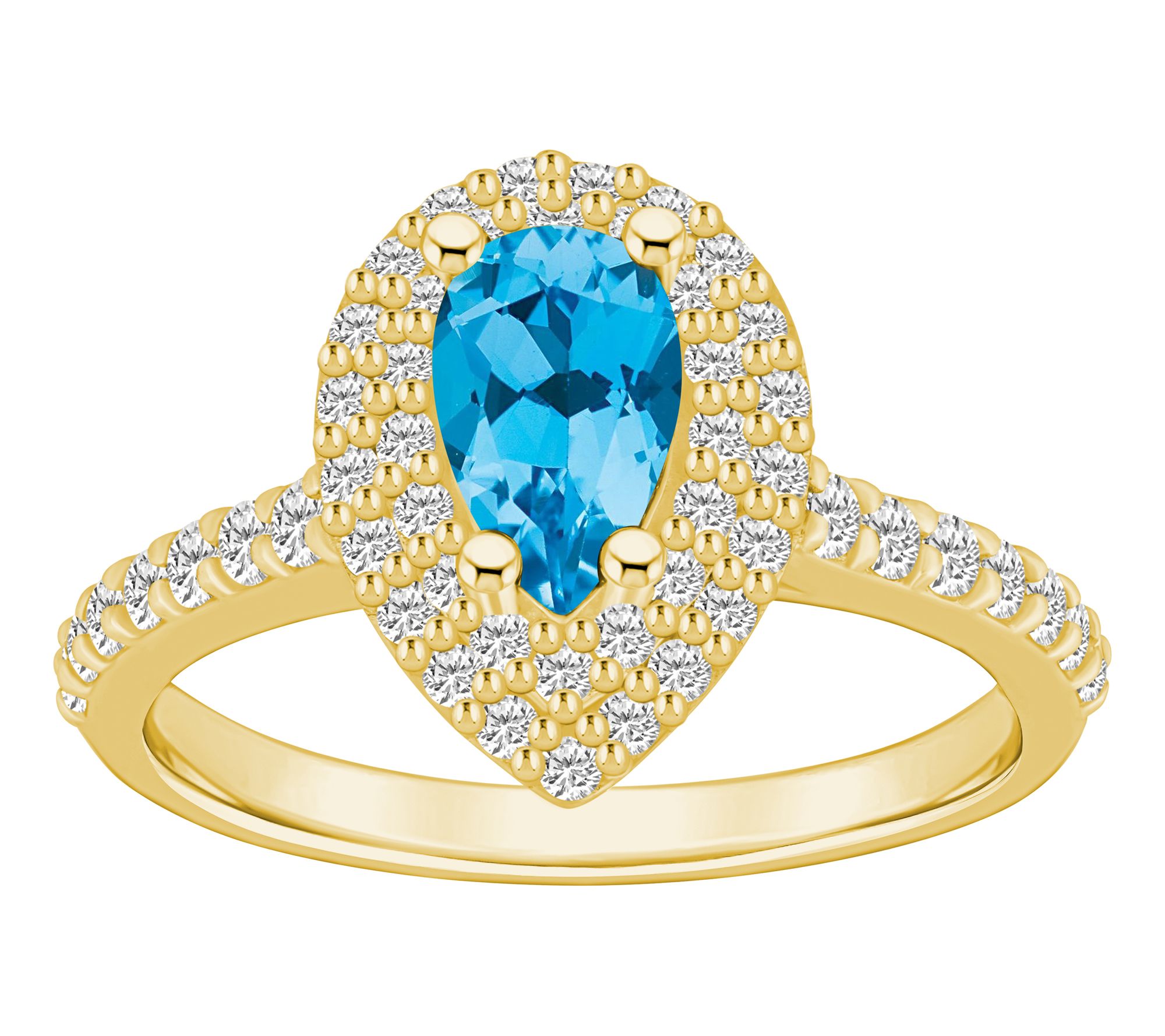 Affinity Gems Pear Gemstone & 0.65 cttw DiamondRing, 14K Gold