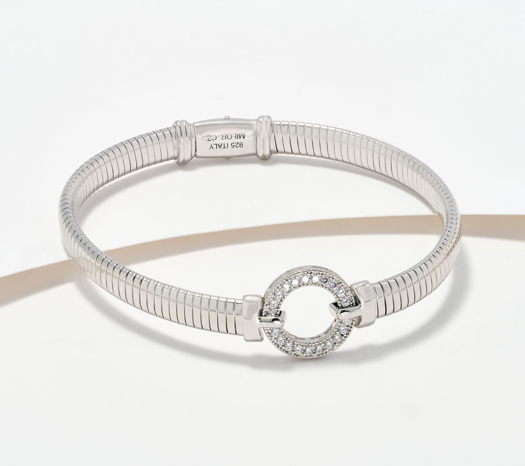 "As Is" Diamonique Italia Center Circle Tubogas Bracelet