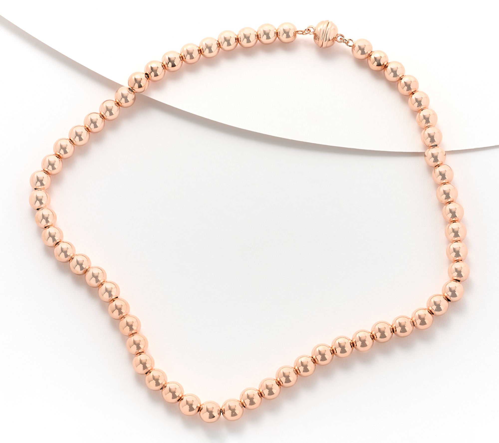 David Markstein Bronze 8mm Bead Magnetic 18" Necklace