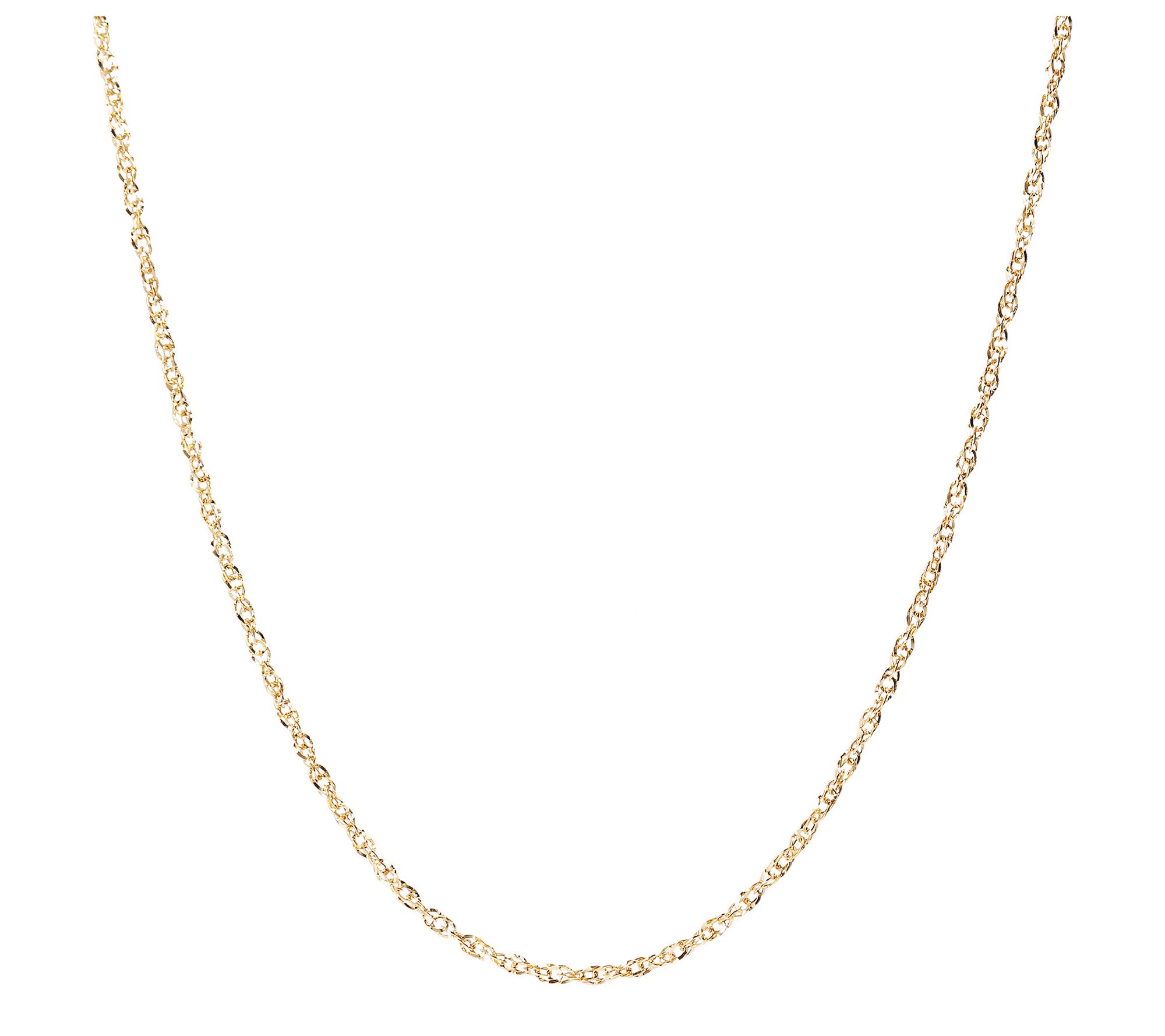 Italian Gold 18" Diamond Cut Singapore Chain Necklace, 18K
