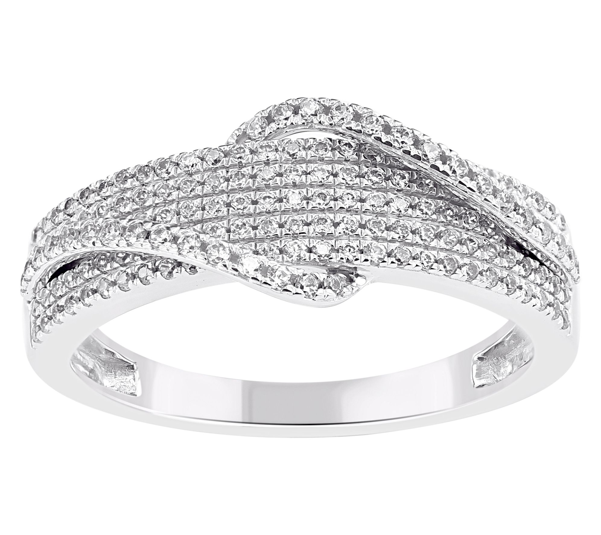 Affinity Diamonds 0.55 cttw Multi-Row Band Ring, Sterling