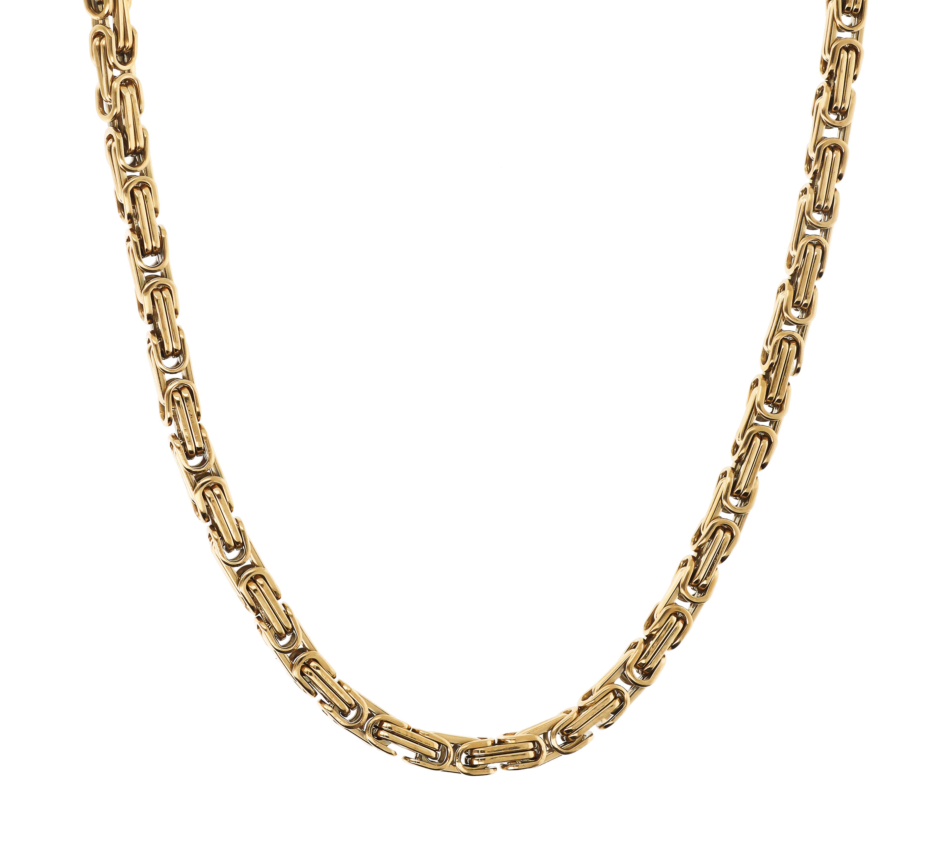 Steel By Design Goldtone 22" Byzantine Chain Necklace