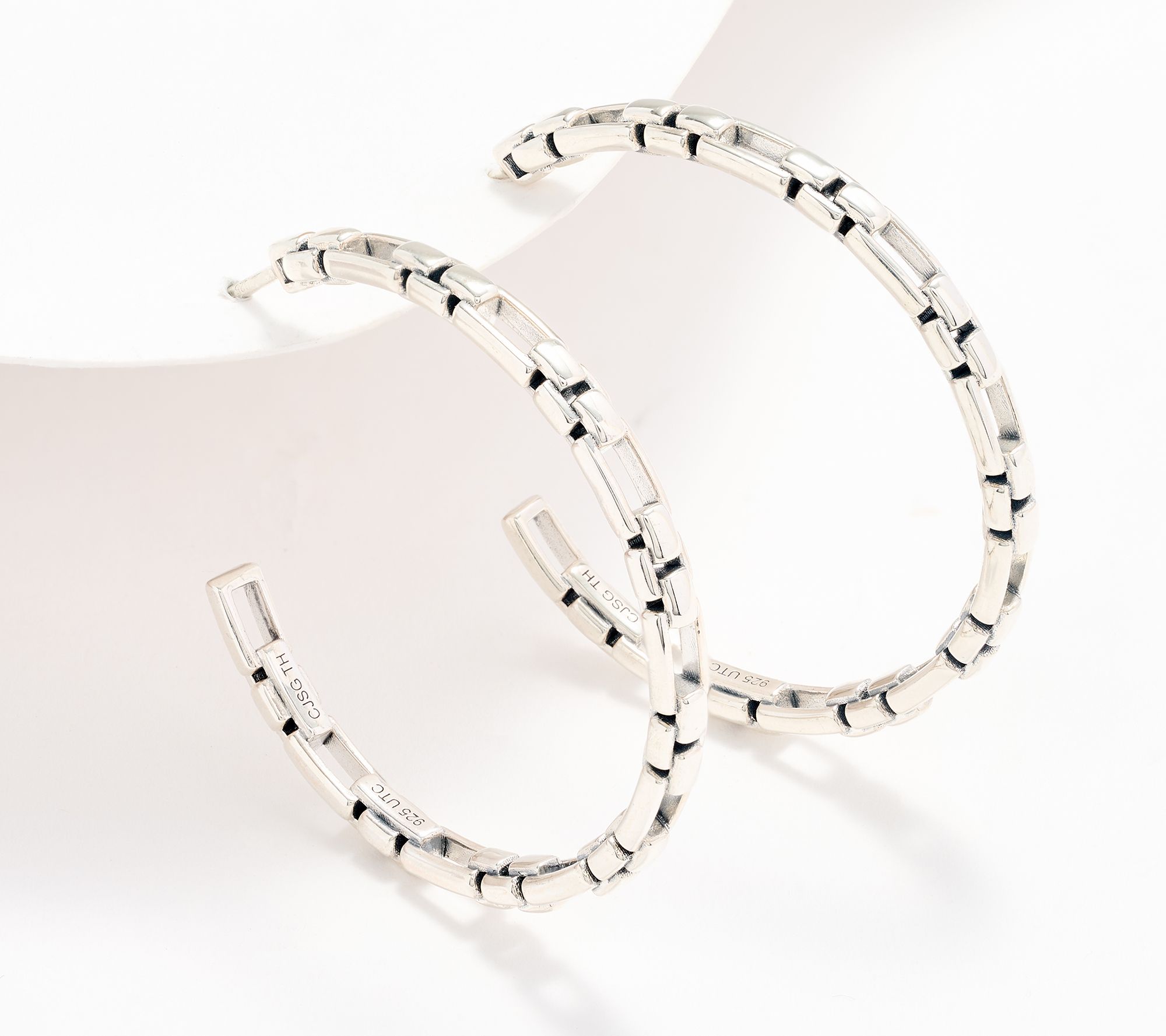 Christian James by Scott Grimes Sterling Silver 1-1/2" Luciano Hoop Earrings