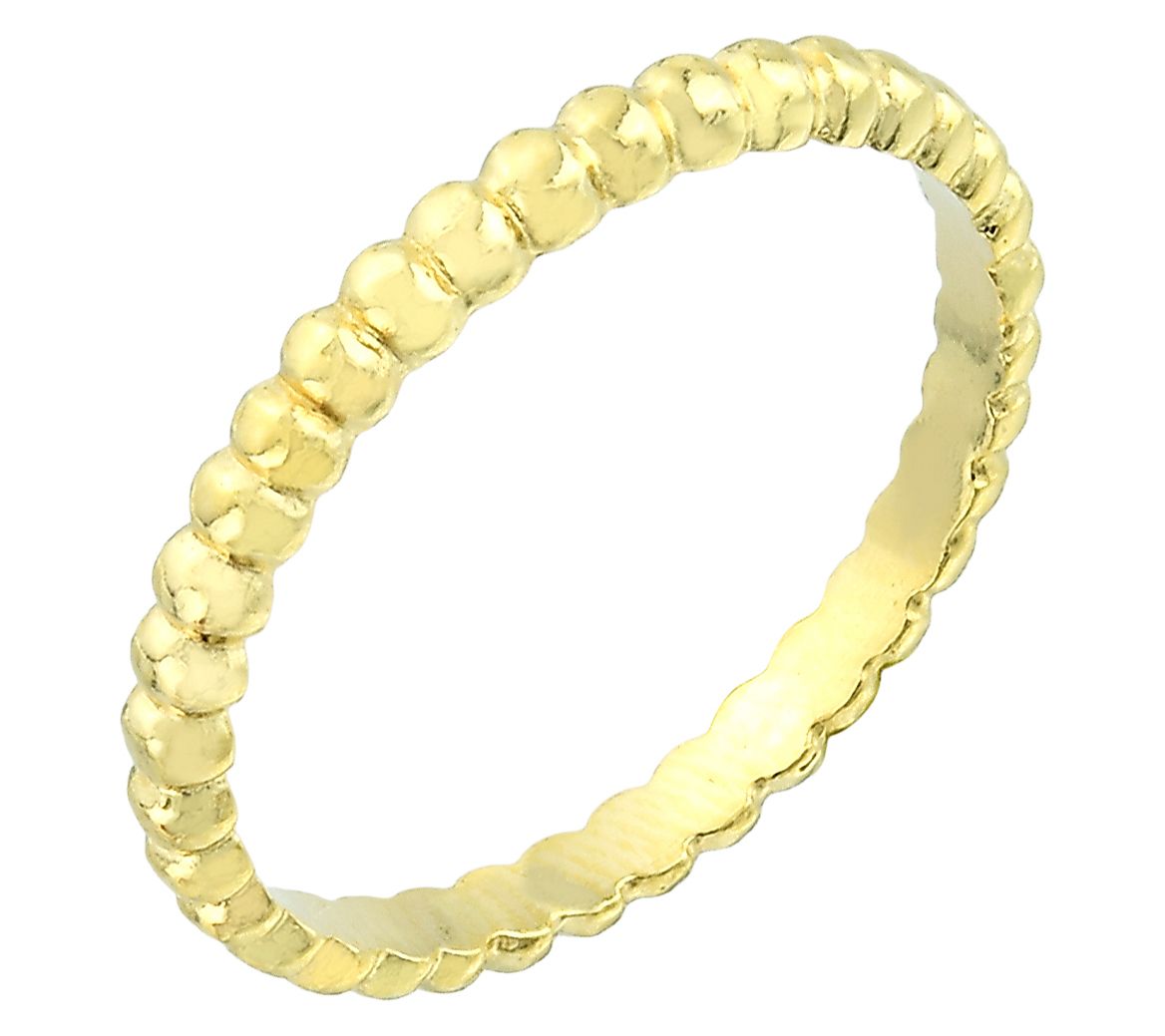Silver Style High Polished Beaded Band Ring, Sterling