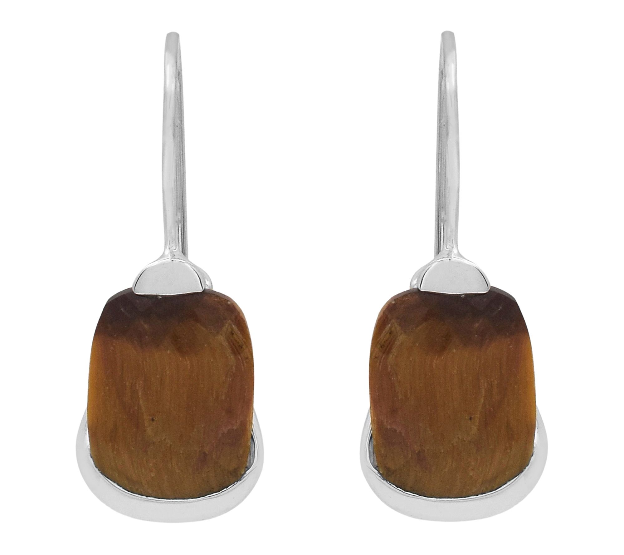 Affinity Gems Tiger Eye Dangle Earrings, Sterling Silver