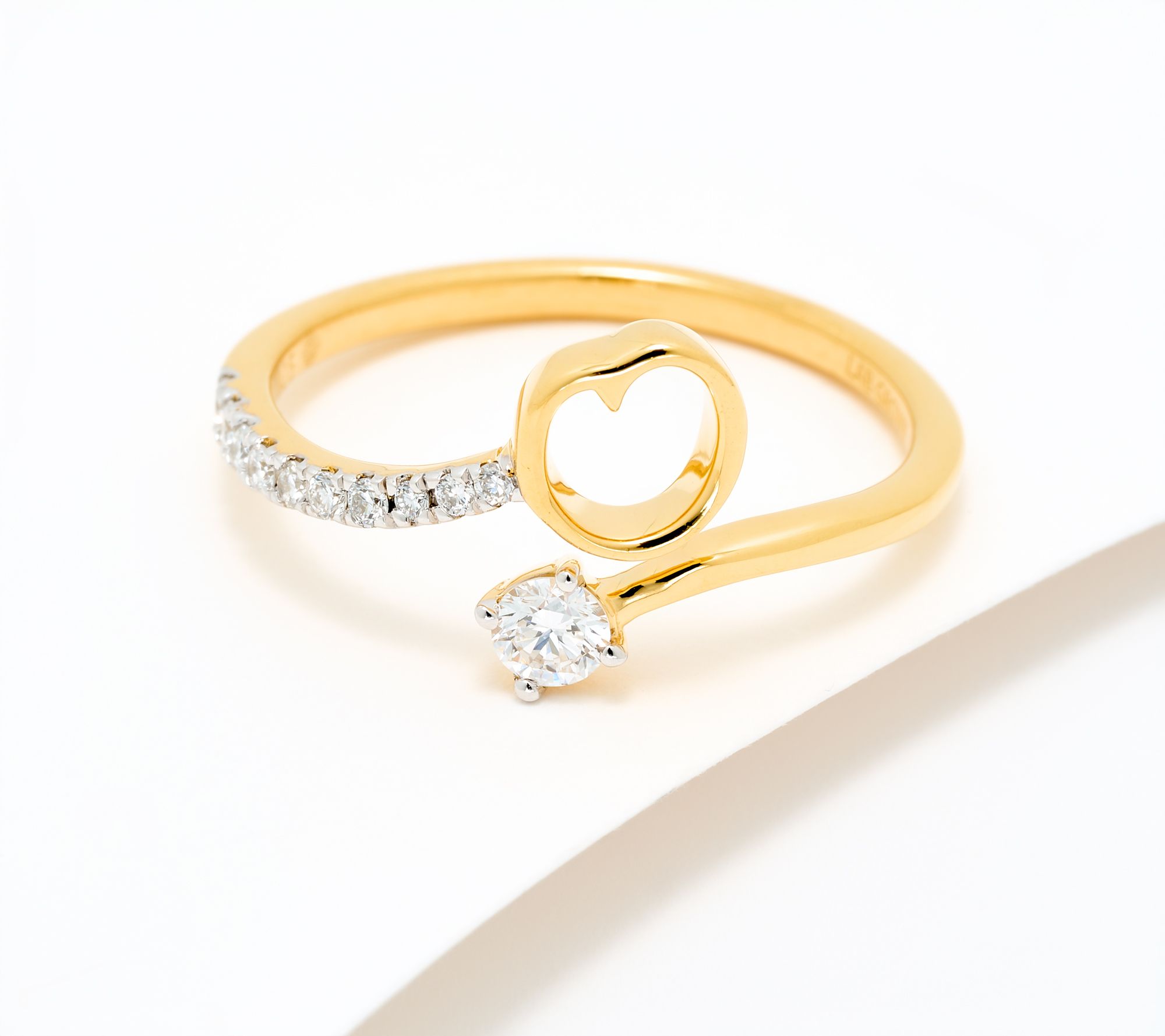 Fire Light Lab Grown Diamond 0.25 cttw Yellow Initial Ring